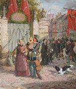 david monies Soldaternes indtog i Kobenhavn 1849 France oil painting artist